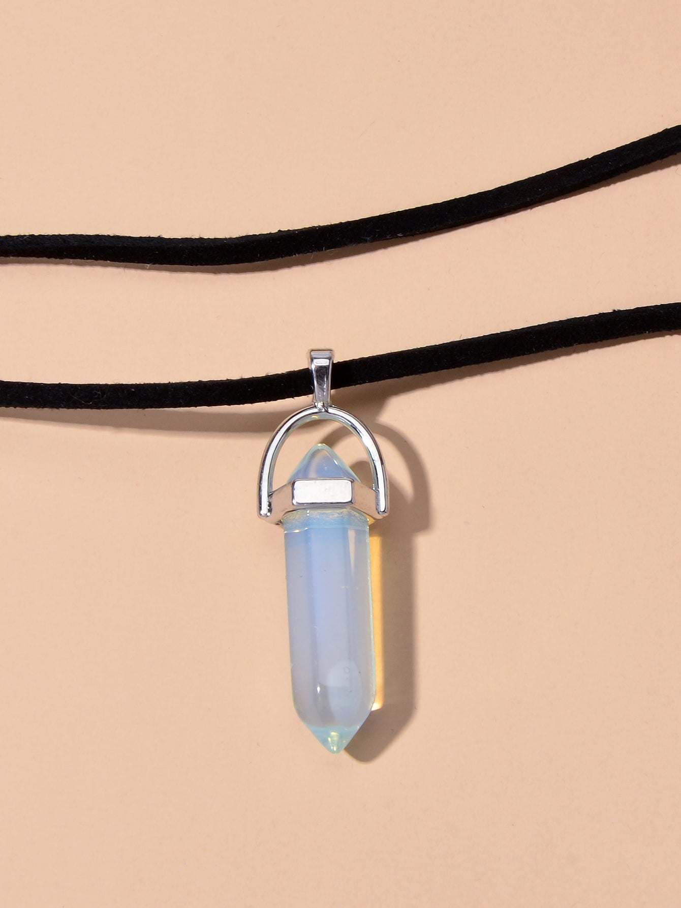 Collar Doble con Cristal Natural
