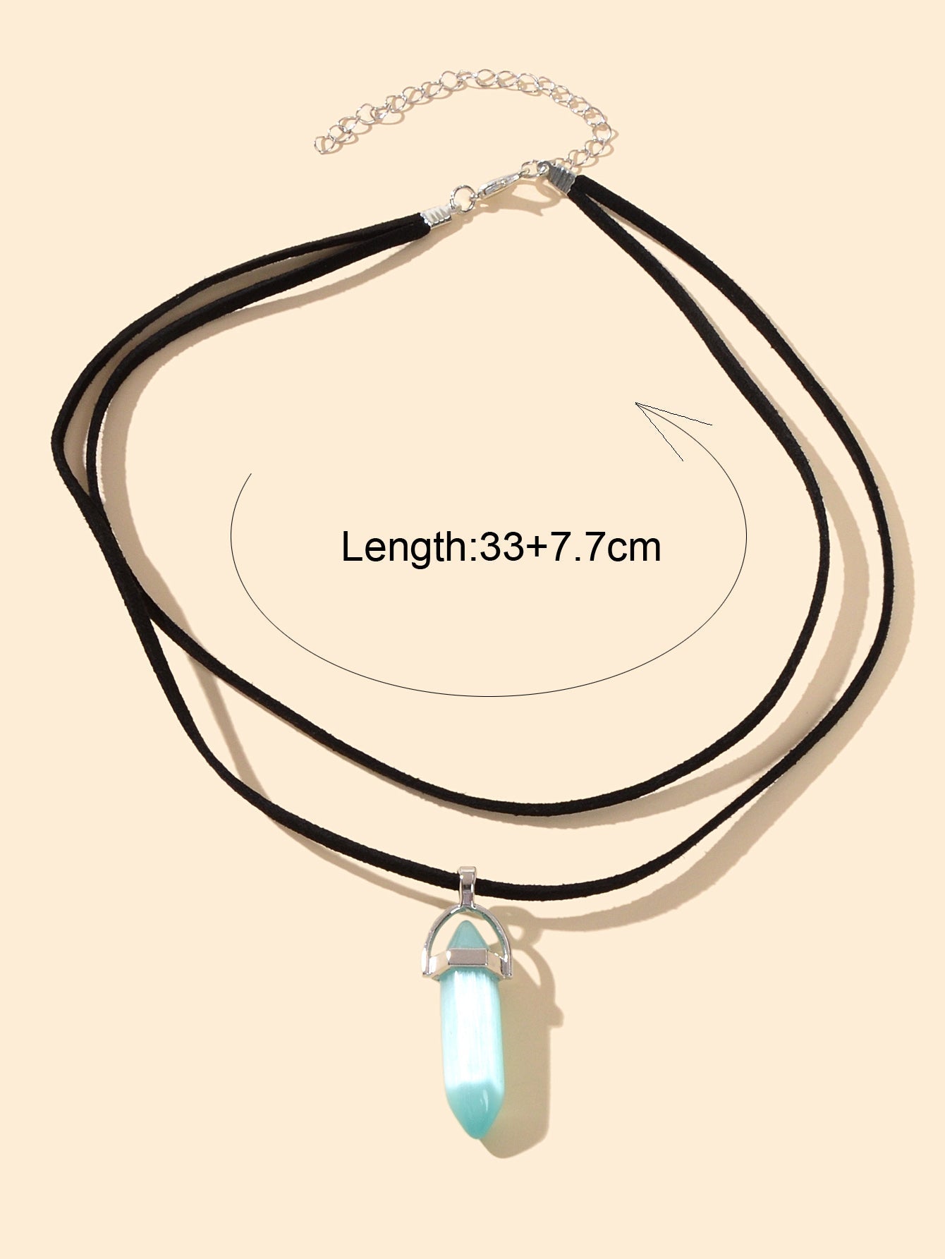 Collar Doble con Cristal Natural