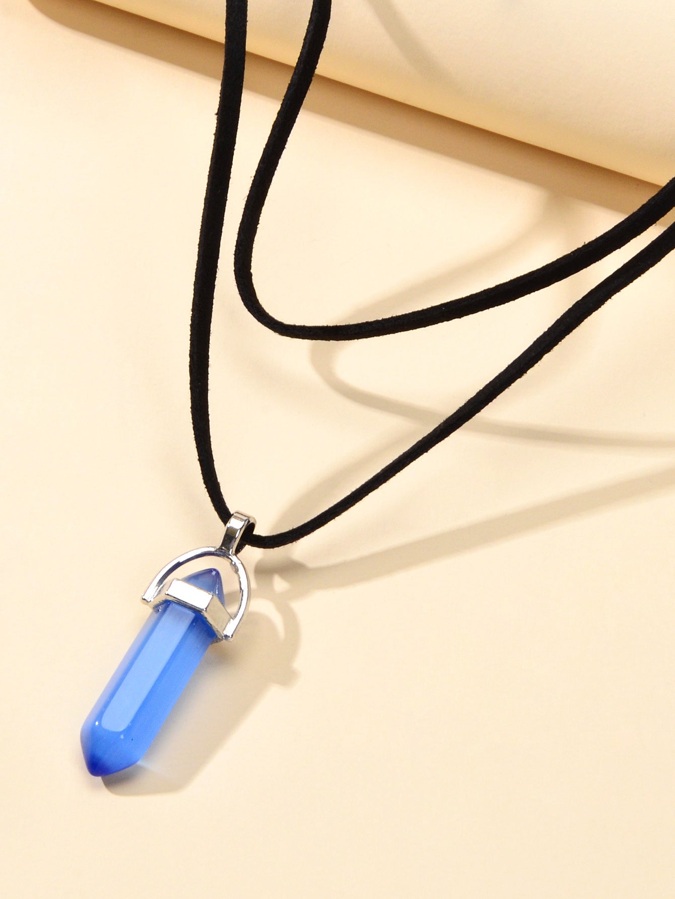 Collar Doble con Cristal Natural