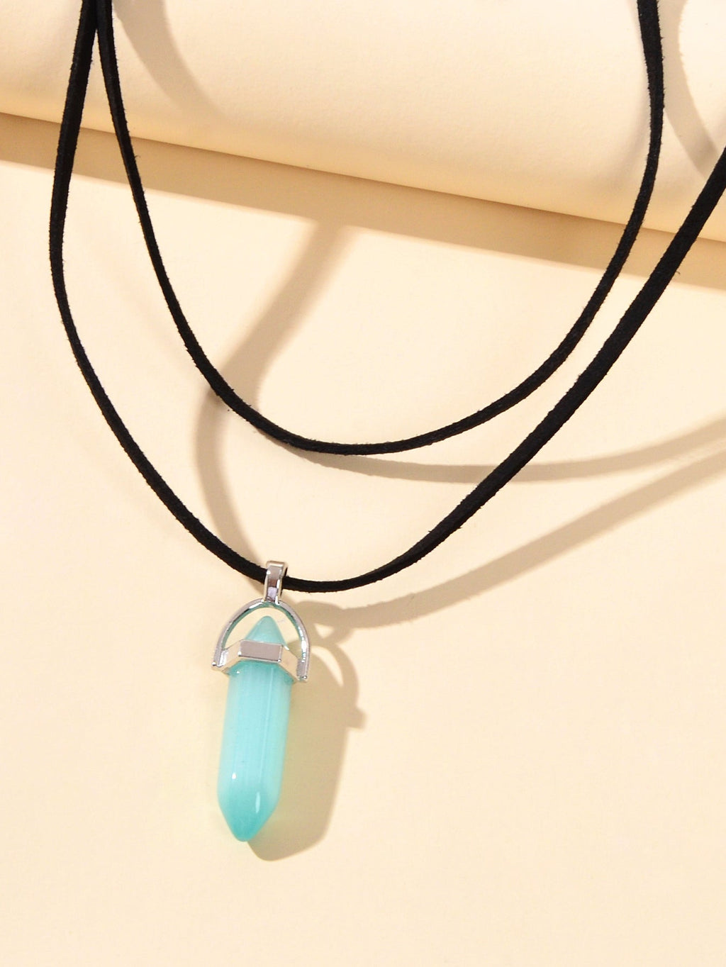 Collar Doble con Cristal Natural