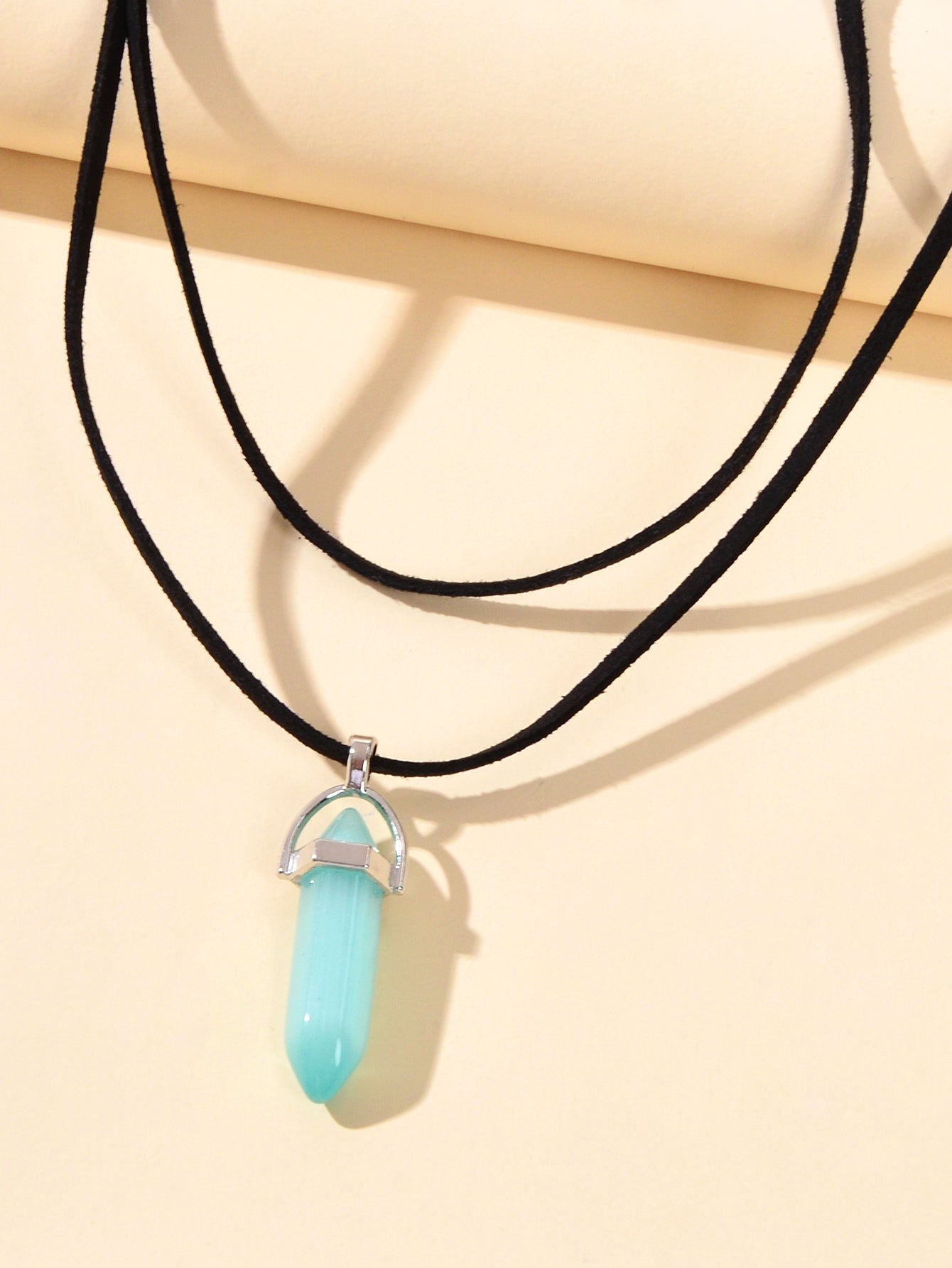 Collar Doble con Cristal Natural
