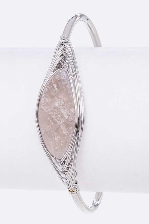 Brazalete de Cuarzo Rosa - Pulsera de Energía y Amor propio