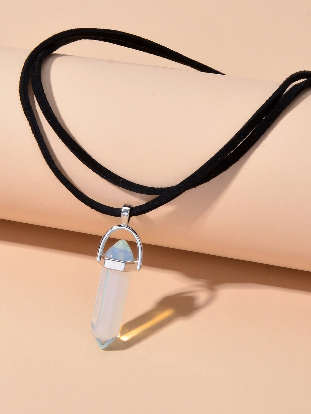 Collar Doble con Cristal Natural