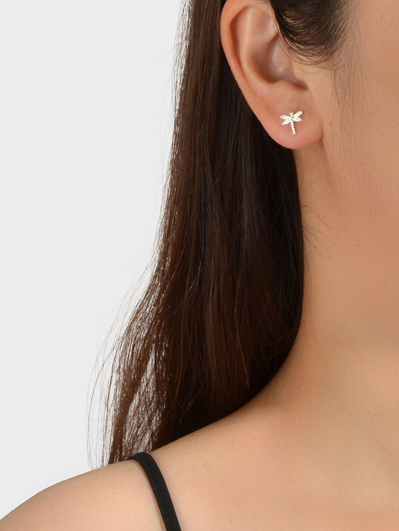 Pendientes libélula plateada