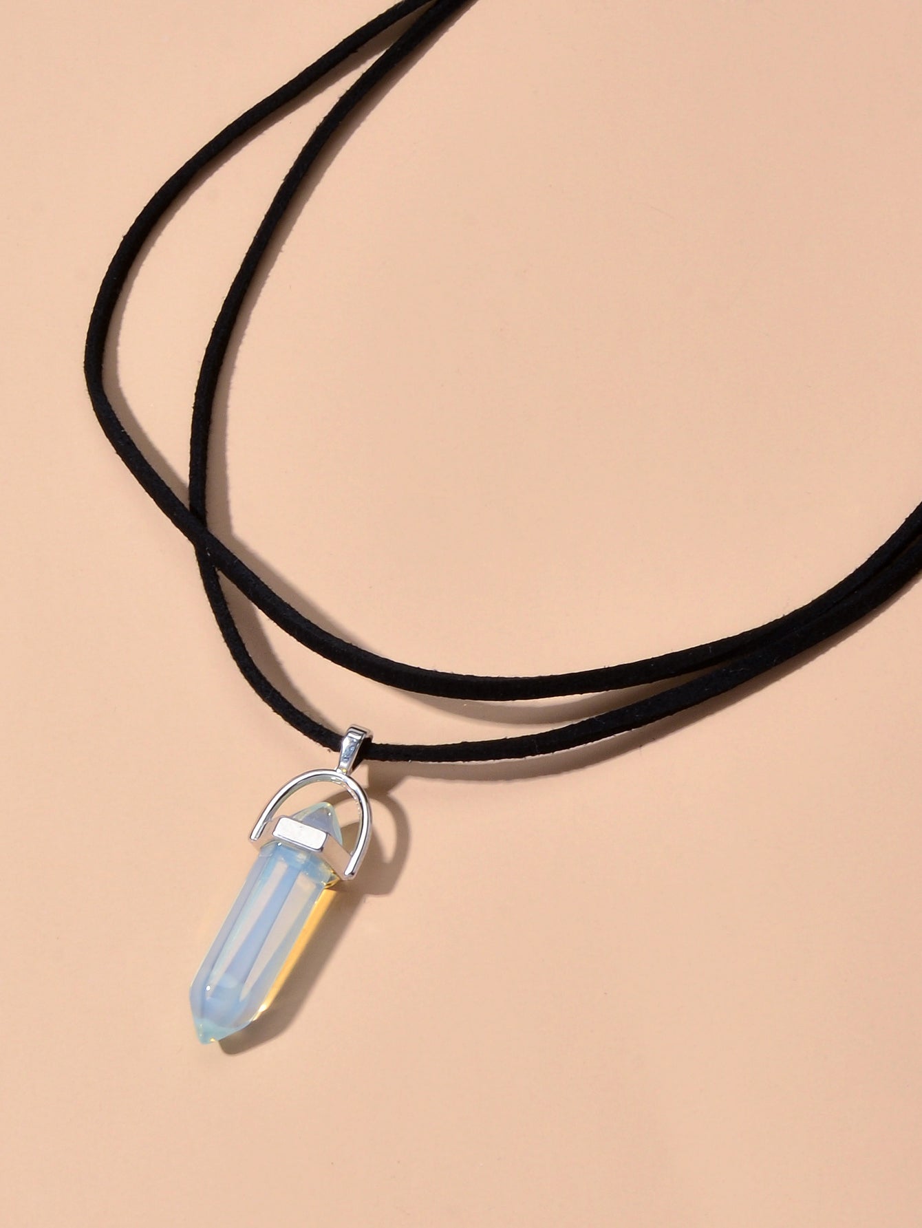 Collar Doble con Cristal Natural
