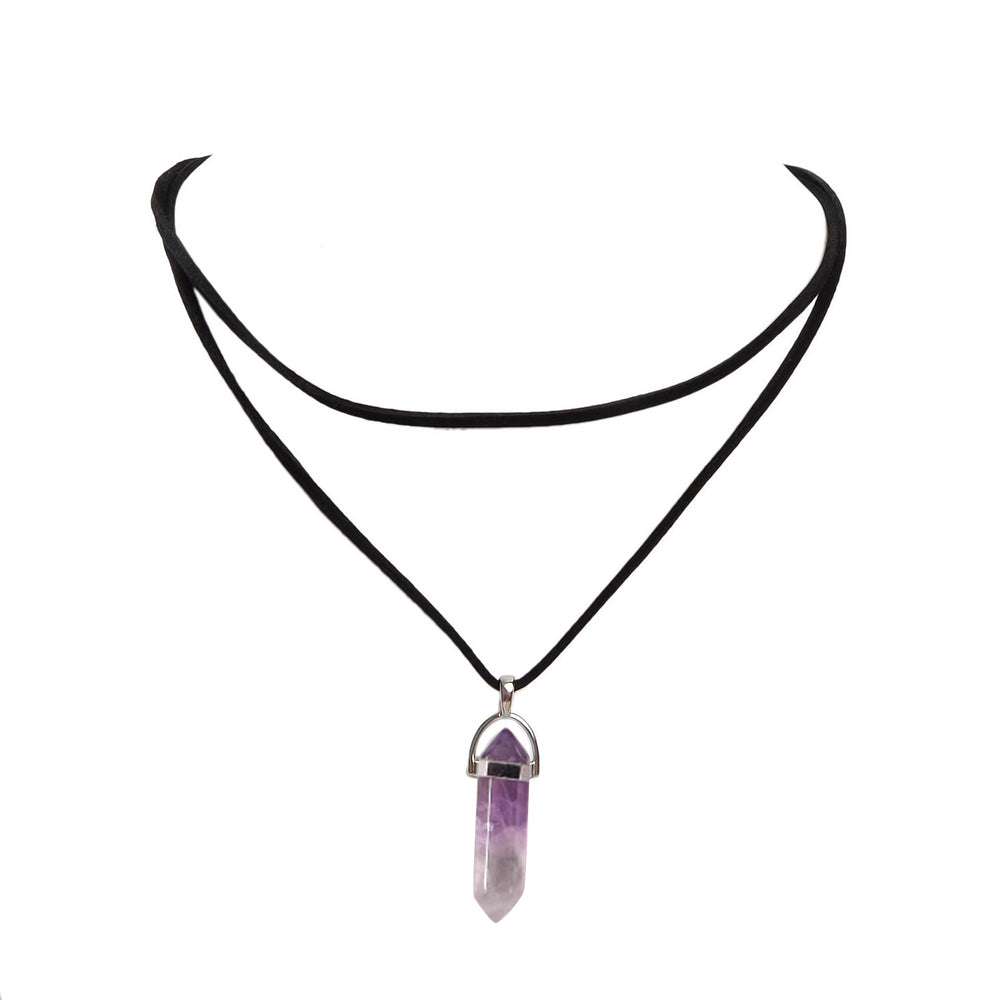 Collar Doble con Cristal Natural